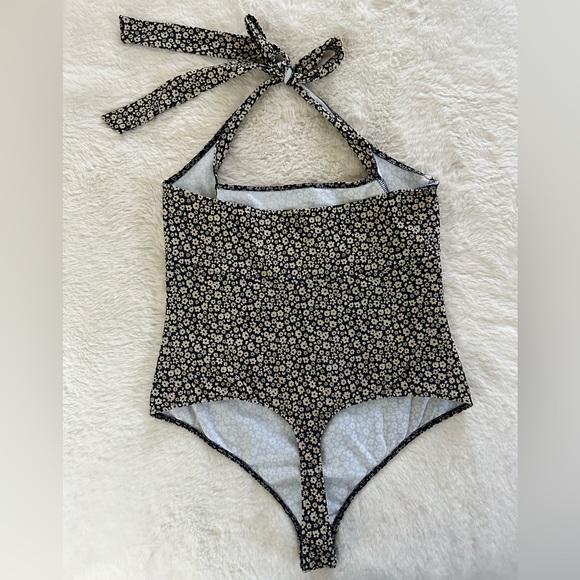 NWOT Free People Talk Back Thong Bodysuit - Black Combo - Picture 5 of 8